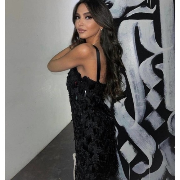 Zara Sequin Strap Mini dress Small Black New with tag - Picture 10 of 12